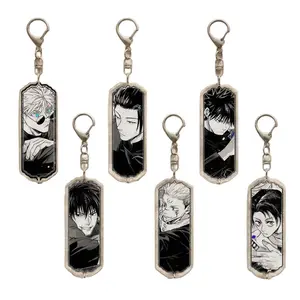 6 Ops Anime Jujutsu Kaisen Acrylic Keychain, Gojo Geto Toji Manga Fan Art Bag Charms for Fans