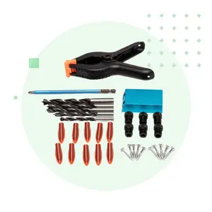 YoraHome Oblique Drill Guide Set Woodworking Kit with 5 Drill Bits, 6mm-10mm Aluminum Alloy Position