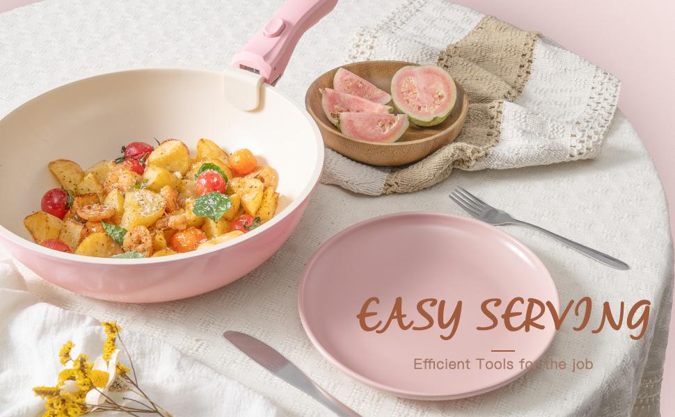 【Valentines Day Sale】Astercook 20 PCS Nonstick Cookware Set - Removable Handle Pots & Pans, Ceramic Coated Kitchenware for Easy Cooking