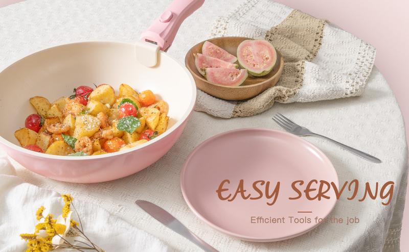 【Valentines Day Sale】Astercook 20 PCS Nonstick Cookware Set - Removable Handle Pots & Pans, Ceramic Coated Kitchenware for Easy Cooking