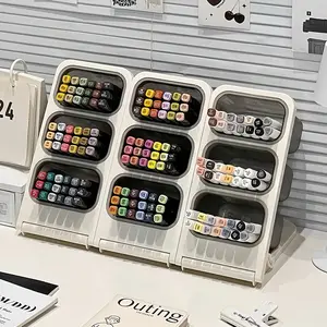 Large Capacity Desk Organizer - Wall Mounted Pen Holder for Markers and Pens | Polished Plastic, Ideal for Students and Office Use