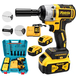 1/2-in Cordless Brushless Impact Wrench, 3-in-1 Electric Gun Set with 21V 4.0Ah Lithium Battery, Stand-Mounted Fast Charger, Voltage Settings, Drill Bits, LED Lighting, ABS Drop-Resistant Housing, Brushless Impact Drill for Car Tire Bearings, Home DIY