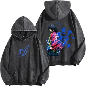 Tomioka Giyuu x Demon Slayer Water Hashira Flowing Strike Vintage Hoodie Graphic Tee