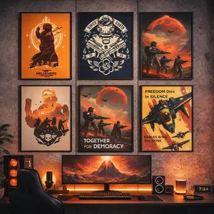 HELLDIVERS Video Game Poster Unframed, Helldivers Posters and Art Prints Poster, Game Art, Gamer Gift, Video Game art, Gamer Print, Gamer Wall Decor