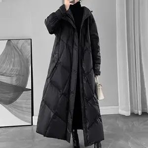 2025 Winter Puffer Coat Womens Long Warm Down Cotton Coat Korean Hodoed Cotton-Padded Coat Women's Jacket Female Casual Overcoat