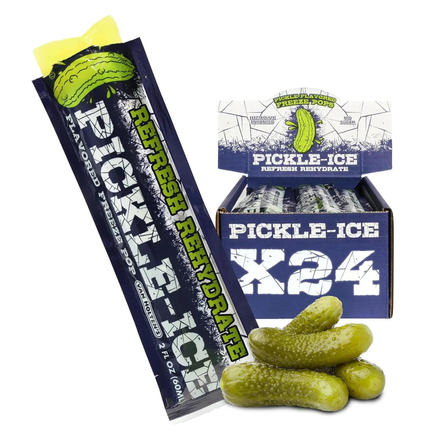 (Pack of 1) Van Holten's Pickled Pickle-Ice Freeze Pops - 24 Pack
