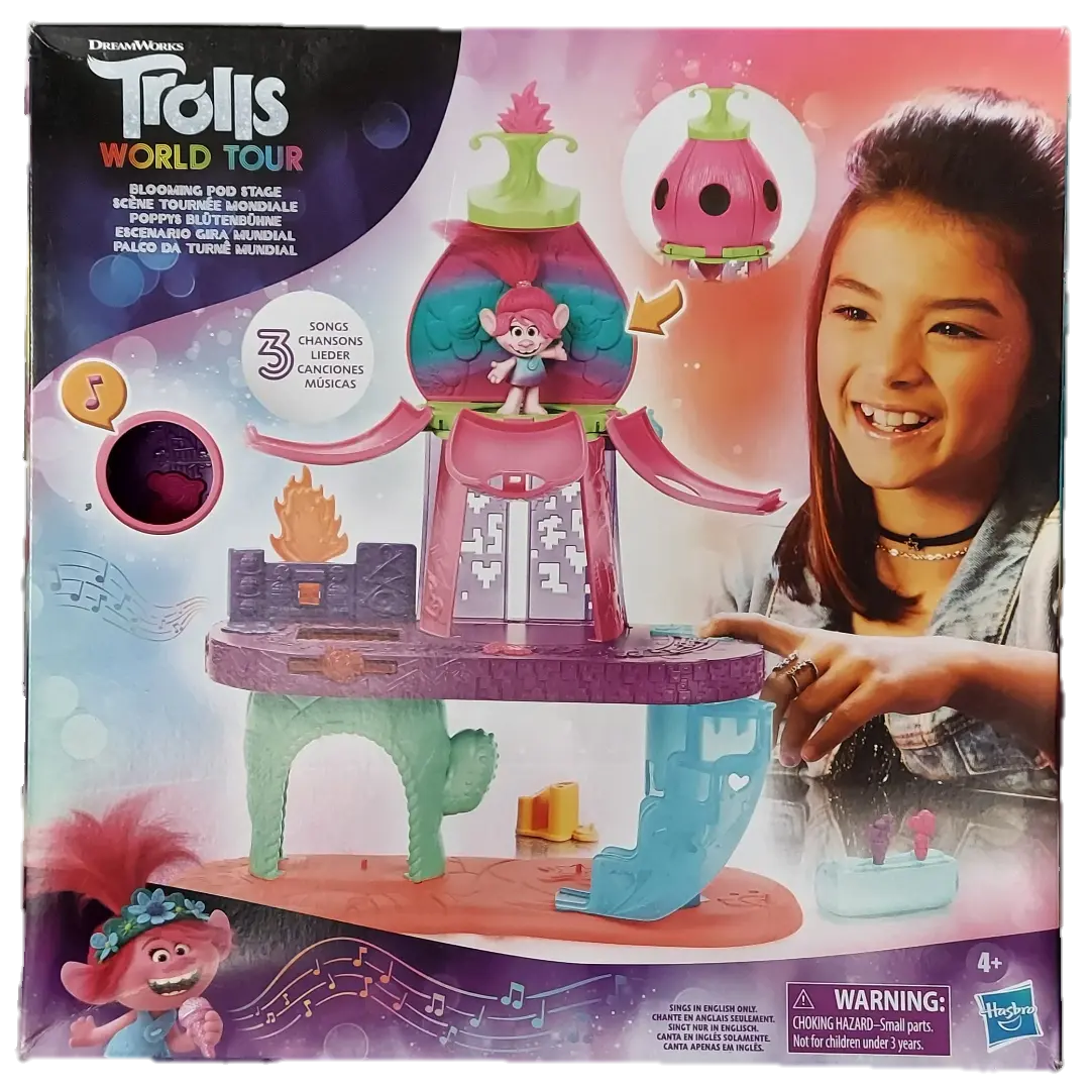 Trolls DreamWorks World Tour Blooming Pod Stage Musical Playset