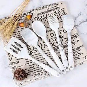 Marble Texture Mini Kitchen Tool Set, 5-Piece Baking Tools Kit, Durable & Stylish Cooking Utensils, Perfect Gift for Home Cooks