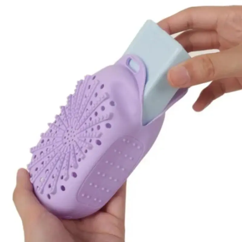 Quick Dry Silicone Soap Bag Double Sided Texture Reusable Scrubber Deep Clean Gentle Exfoliating Saver Bag for Shower Bath