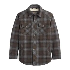 Pendleton Men's Oswego Sherpa Lined Jacket in Brolive Blue Plaid