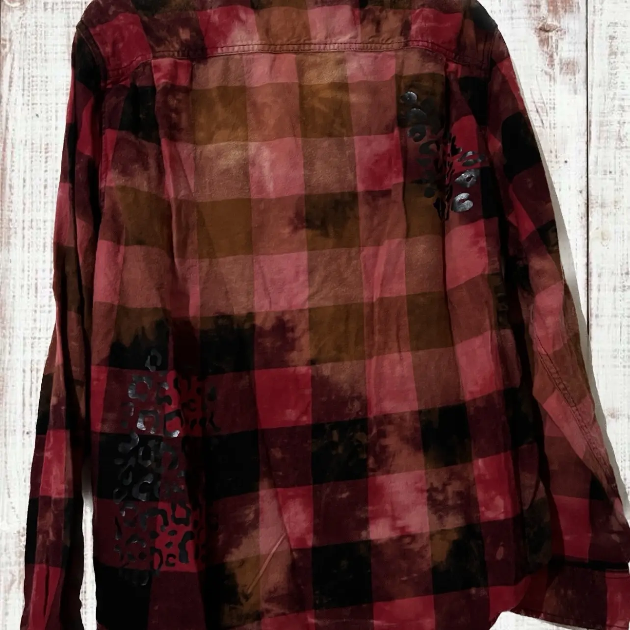 Leopard Print Bleached Flannel - Size XL
