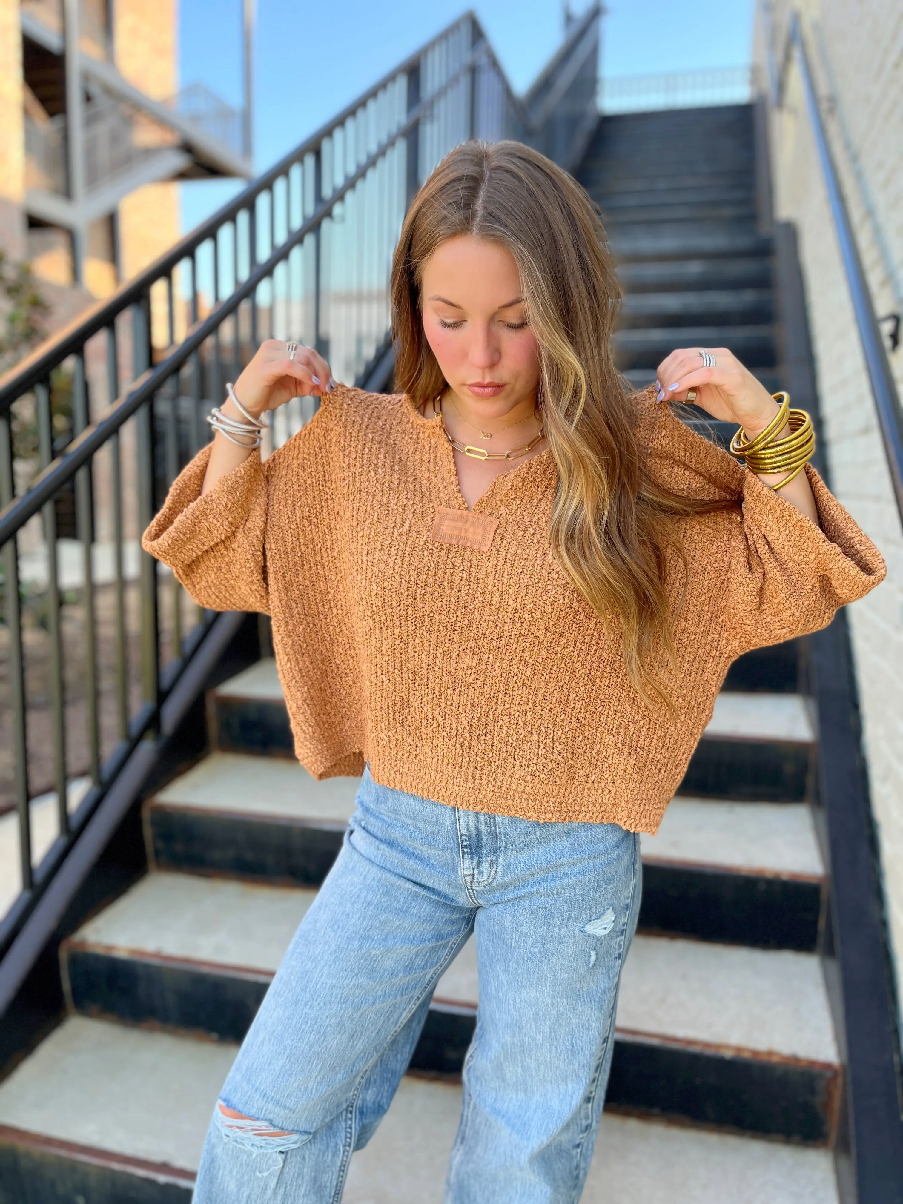 Let's Fall Together Sweater Camel