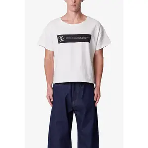 mnml Distressed Wide Neck Tee - Antique White