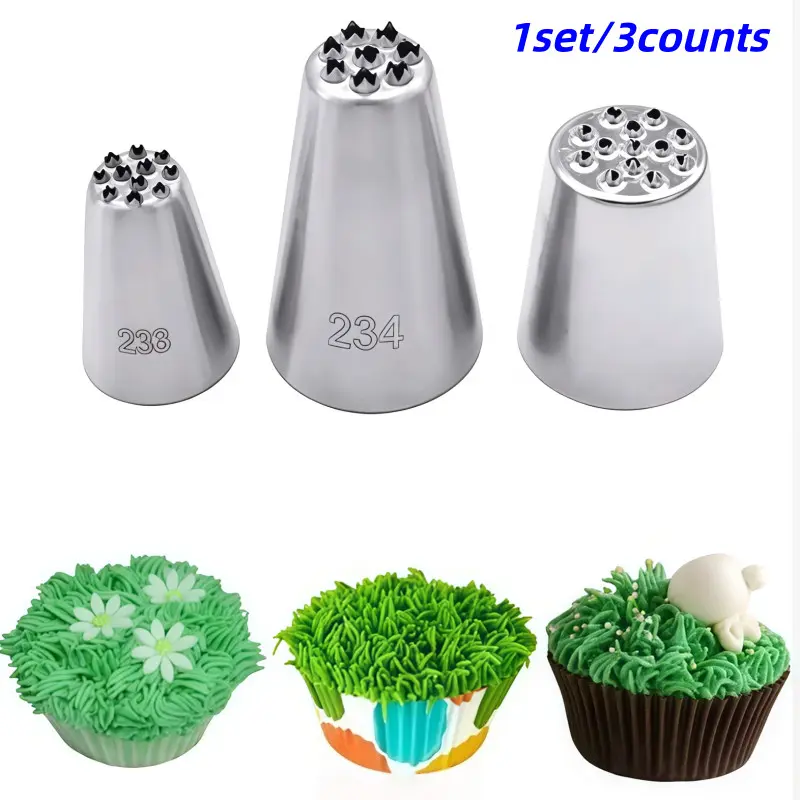 3-Piece Stainless Steel Icing Nozzle Set, Creative Cake Decorating Tools, Perfect for Fine Frosting, Ideal Dessert Decoration Accessories, Nozzle Tips