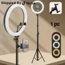 12" Adjustable Selfie Light with 63" Retractable Tripod Stand, Universal Cellphone Clip, USB-Powered Flash - 120° Even Glow, 120° Illumination Angle, 10-Level Dimming, Eye-Caring Mobile Phone Accessory for Content Creators