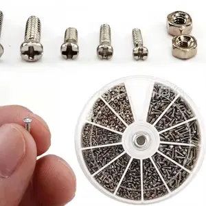 Mixed Size Screw & Nut Assortment Kit, 12 Kinds (600pcs) of Small Screws Nuts Assortment Kit, Multifunctional Versatile Screw for Watches Glasses Repair Tools