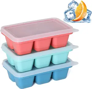 Ice Cube Trays for Freezer 3 Pack - Mini Ice Cube Trays with Lid & Easy-Release Silicone Bottom, Stackable Small Ice Cube Molds for Mini Fridge/Travel/Dorm Freezer KIYOKI