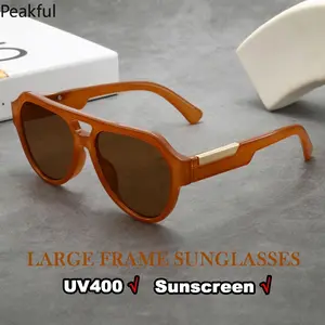Square Large Frame Shades for Women Men Outdoor Punk Pilot Driving Sunglasses Vintage Classic Double Beam Sun Glasses