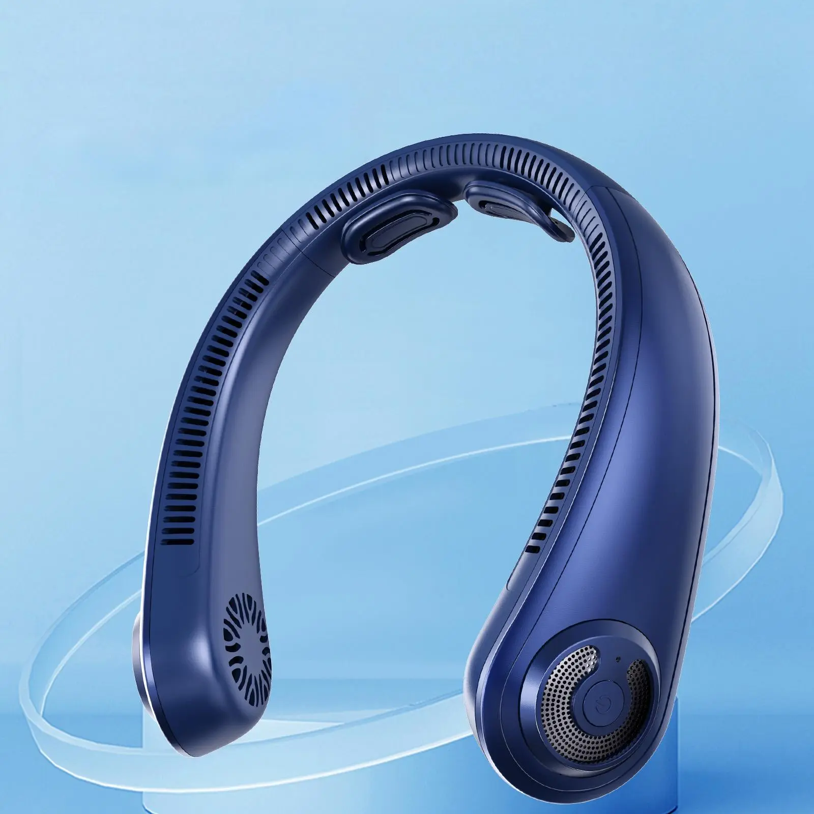 Ergonomic Bladeless Neck Fan with Neck Support - Wearable Personal, Lightweight, Portable, Rechargeable, 5-Speed Cold Air Cooling, Hands-Free for Hiking, Travel, Ideal Gift for Parents, Wearable Personal Fan