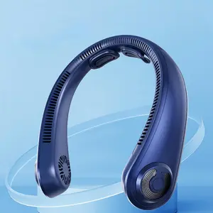 Portable Bladeless Neck Fan with Neck Support | 5 Speed Cold Air Cooling, Rechargeable Hands-Free Wearable Fan for Hot Flashes, Travel & Camping, Perfect Gift for Men Women