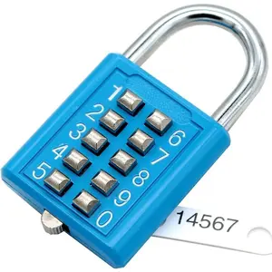 Stainless Steel Padlock With 10 Digit Combination Password Lockkeyless For Sports Field And Locker Room (blue)