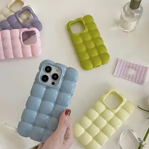 Ins 3D Egg Waffle Apple 17 Pro Max Phone Case iPhone 17 Protective Cover Shockproof 12/11 Compatible