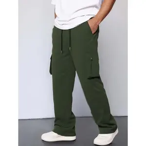 Men's Casual Jogger Pants with Drawstring Waist, Soft Twill Fabric, Perfect for Hiking & Outdoor Activities, Basic Wardrobe Essential