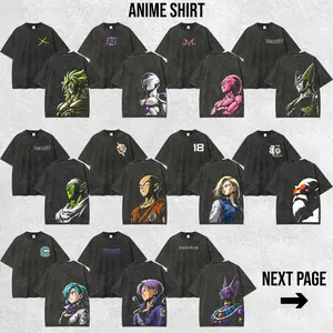 Men's DBZ Classic Vintage Washed Round Neck Short-Sleeve Graphic T-Shirt - DBZ Double Printed Oversized Unisex Soft Cotton Streetwear Top, Male Clothing, Mens Gifts, Good Graphic Tees for Anime Fans