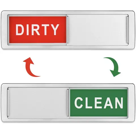 1 Piece Dishwasher Clean Dirty Magnetic Slider Sign, Stainless Steel Dishwasher Magnet, Washing Machine Clean Dirty Sign Indicator, Creative Fridge Magnet, Decorative Fridge Magnets, Home Decor, Magnetic Item