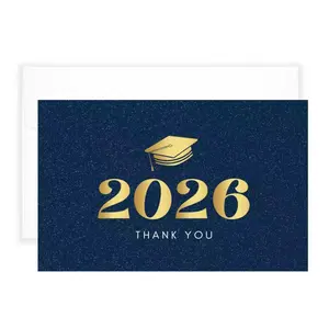 2026 Graduation Thank You Cards 30 Pack Black Gold Note Cards with Envelopes Red Blue Purple Balloon Design Perfect Graduation Gift and Party Guest Favors Elegant Thick Cardstock Stationery