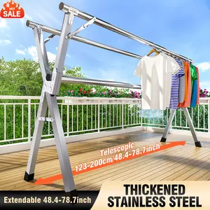 Retractable Drying Rack Heavy Duty Stainless Steel Collapsible Foldable Outdoor Indoor Use Clothes Drying Rack