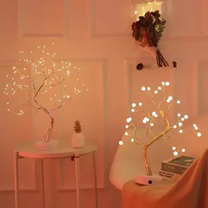 Led Copper Wire Tree Bedroom Light