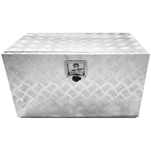 【GARVEE】30-inch Aluminum Truck Toolbox with Diamond Plate Design, Heavy Duty Construction, Square Shape, T-Handle Lock, and Keys Included for Secure Pickup Truck Storage and Organization