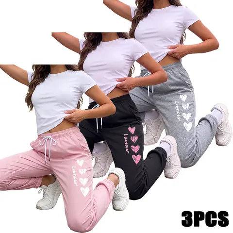 Women's 3-Pack High-Waisted Pocket-Ready Leggings - Athletic Compression, Soft Polyester, Elastic Waist, Print/Solid, All Seasons, Gym Fitness Sportswear Pants for Women, Clothes