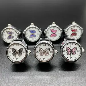 male and female couples simple atmosphere all-match quartz ring watch butterfly Roman numerals surface