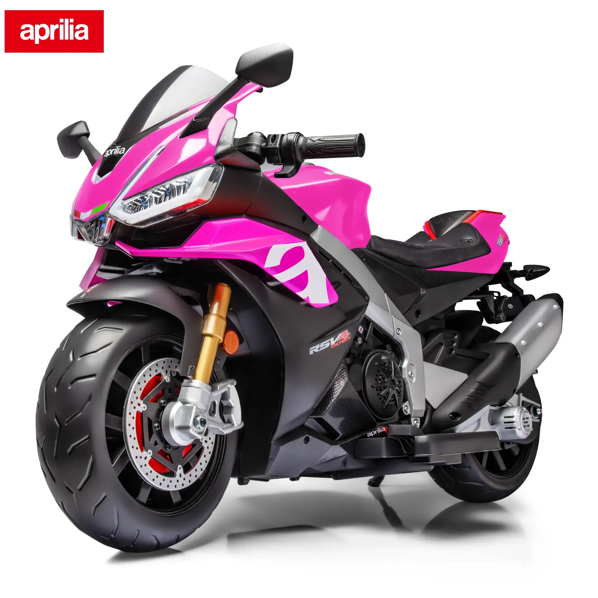 Aprilia Licensed 24V Kids Motorcycle, Electric Motorcycle for Kids with Long Battery Life, Aprilia Licensed Ride On Motorcycle with EVA Wheels, Training Wheels, Large Seat Kids Motorbike