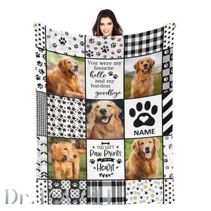 Custom Dog Blanket Personalized Blanket with Dog Photo and Name Custom Pet Blanket Customized Dog Cat Picture Blanket for Dog or Cat Lover