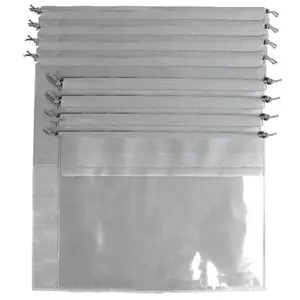 I love D&M 8 Pcs 2 Large Sizes Wide Transparent Dustproof Bag Cover Organizer WaterProof Drawstring Storage Pouch for Backpack, Handbag, Purse Lightweight