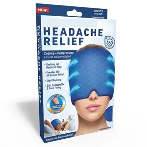 Headache Relief Cap - Cooling & Compression Wrap for Fast Relief, 360 Degree Coverage, Soothing Gel, Unisex One Size Fits All Therapy Healthcare Aid