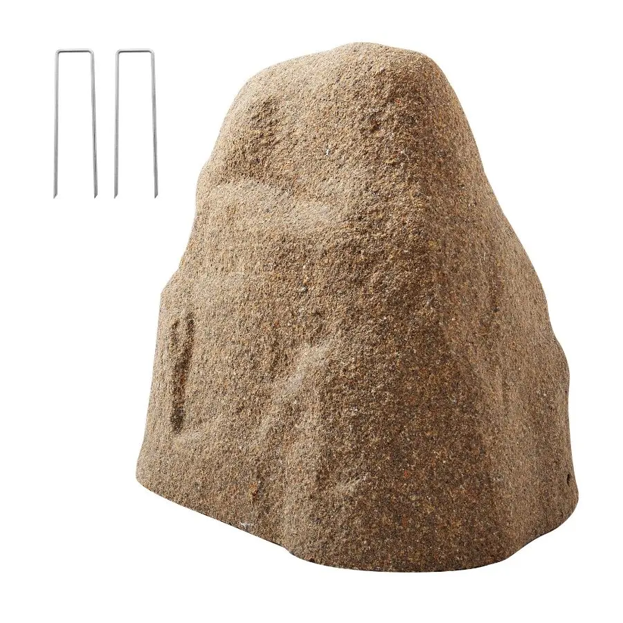 fathersdaygift VEVOR Faux Rock Cover, Outdoor Fake Rock Well Pump Cover, Realistic Natural Texture, Lightweight Weather-Resistant Artificial Boulder for Landscaping Garden Yard Dcor, Sandy Brown, Small Size