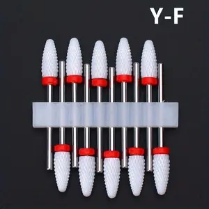 10pcs Ceramic Nail Drill Bits Set Milling Cutter For Electric Manicure Bit Flame Corn Files Pedicure Machine Polish Accessories Cutics