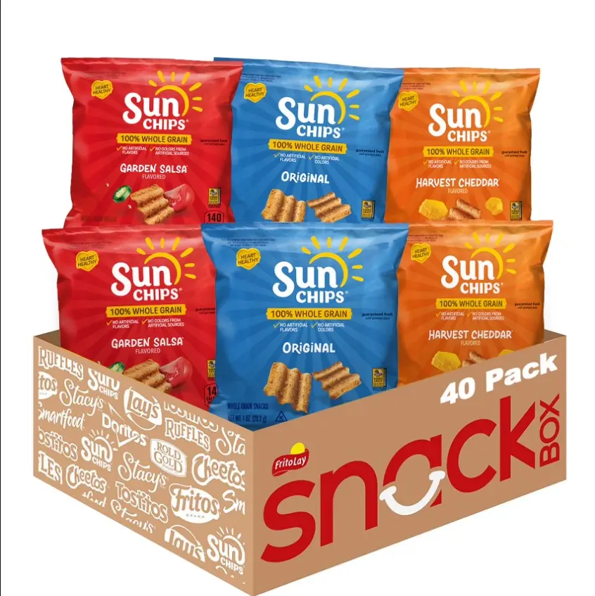 SunChips Multigrain Chips Variety Pack, 1 oz Bags, 40 Count (Assortment May Vary)