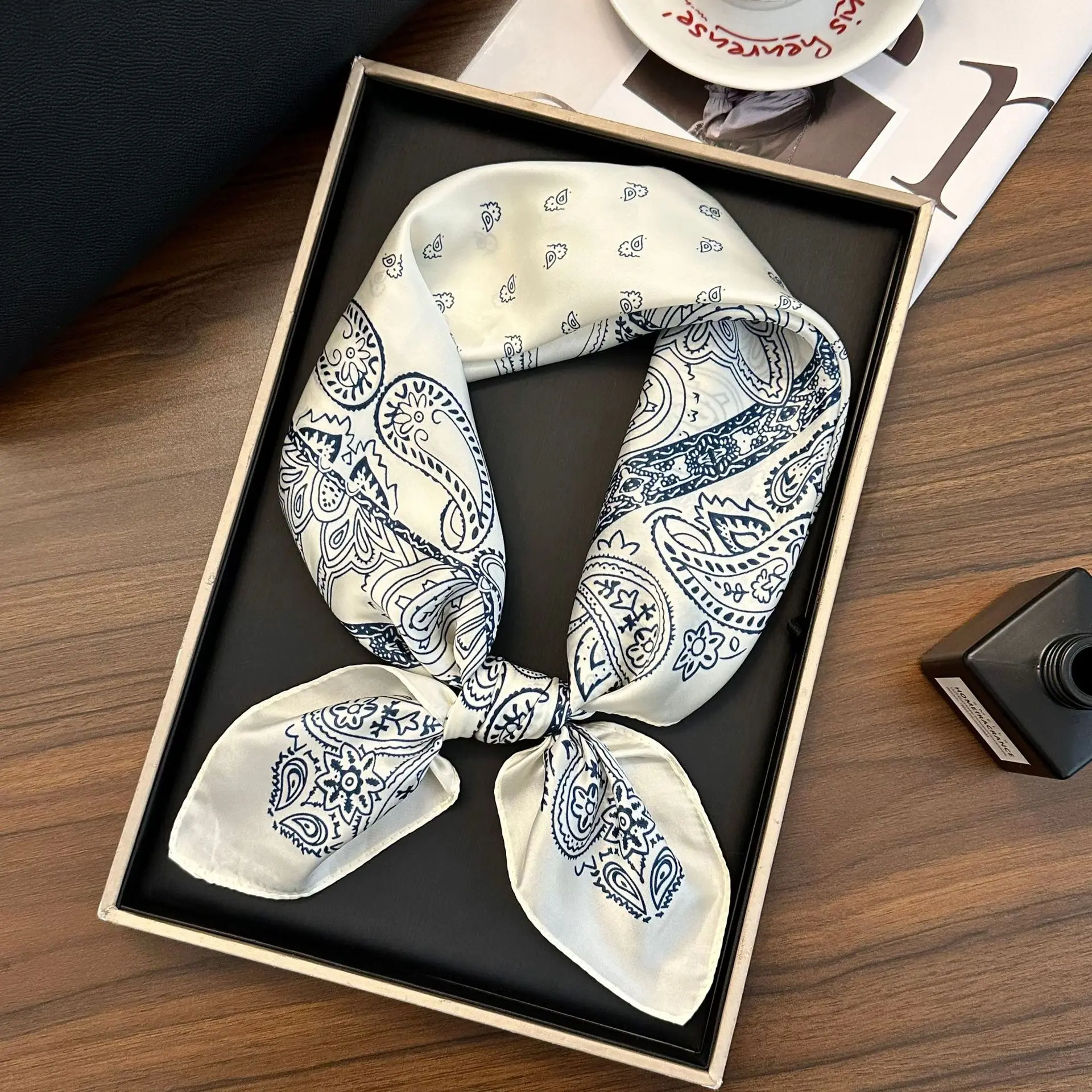 Navy blue cashew flower