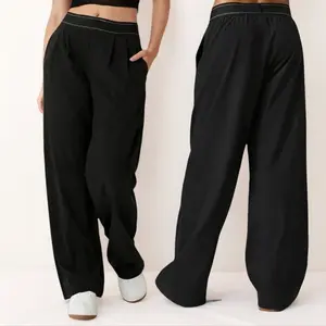 Women's Soft Oversized Minimalist Elastic High-Waisted Wide Leg Trousers - American Retro, Lightweight, Quick-Dry, Breathable, Casual Everyday Chic Bottoms for Girls (Sports & Outdoor Sports Bottoms) tiktokshopspringglowup