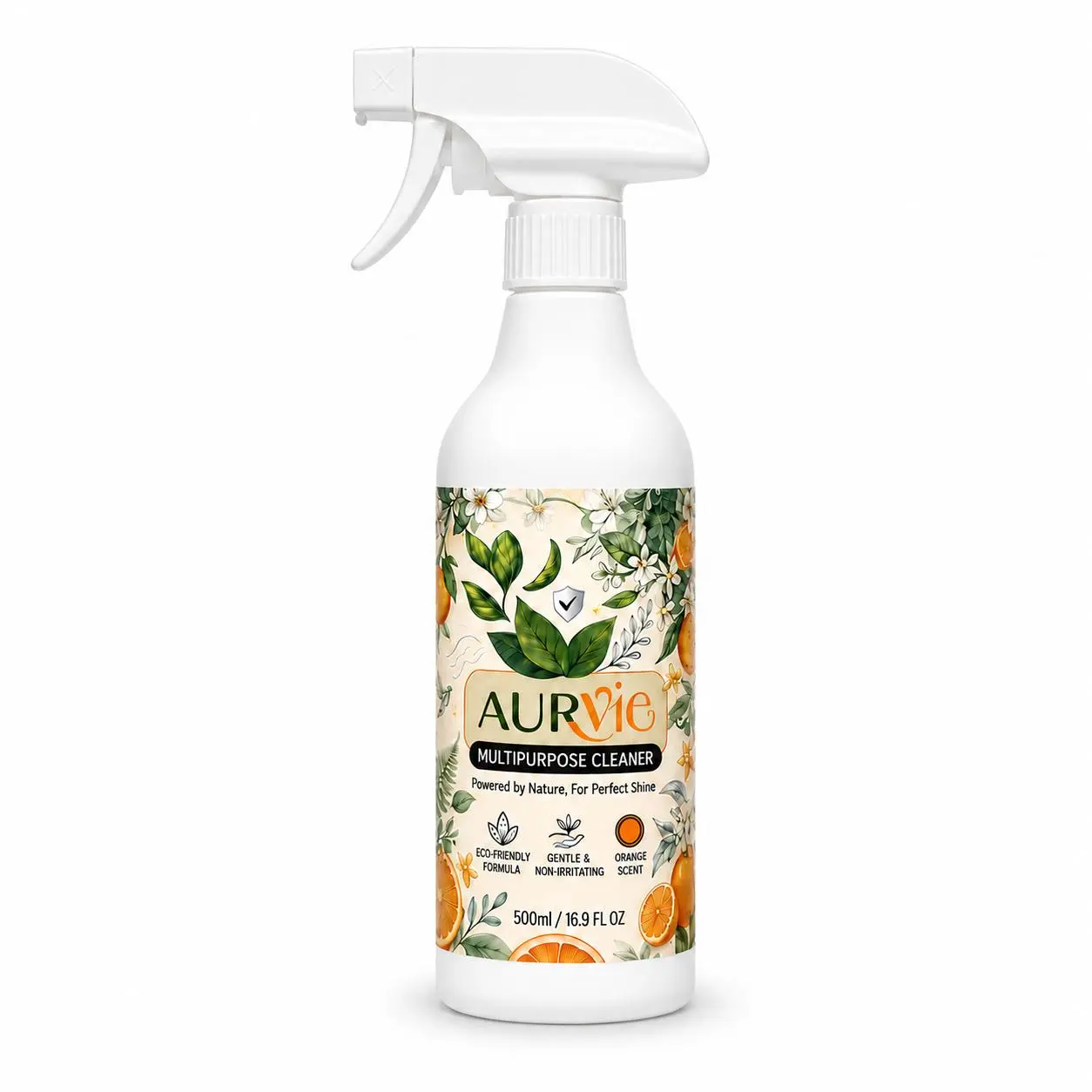 AURVIE All-Purpose Cleaner- 16.9oz Orange Scent,Multipurpose Cleaner Spray, Orange Scent Home Cleaner for Kitchen Grease, Bathroom, Floors, Glass, Cars & Shoesmultipurpose cleaner,all purpose cleaner,cleaning spray,kitchen cleaner,bathroom cleaner,