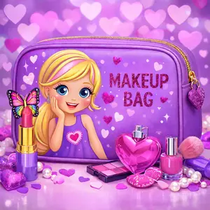 Amore Plus Beauty Plus Makeup Bag with POLLY POCKETS SOME Cosmetics US Edition Leatherette Zipper Closure Compact Durable for Adults Special Deal Eyeshadow Oil Setting