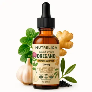 Oregano Oil with Garlic Extract, Olive Leaf, Black Seed Oil & Ginger – Immune Support & Wellness – 1200mg, No Sugar, Alcohol-Free, Vegan, Non-GMO
