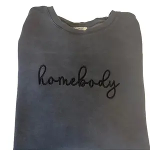 Embroidered Homebody Crewneck Sweatshirt Comfortable Casual Classic