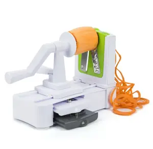 Prep Solutions Deluxe Spiral Cutter White Stainless Steel Blades Vegetable Noodle Maker for Zucchini Squash Carrots Cucumbers Dishwasher Safe