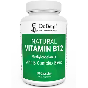 Natural Vitamin B12 – 1000 mcg of Methylcobalamin – with B complex and Magnesium – 60 capsules